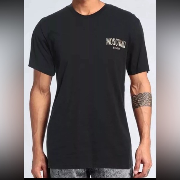 MOSCHINO Swim T Shirt Mens Black Tee Medium - Nwt- Model V3A0706 - Picture 10 of 10